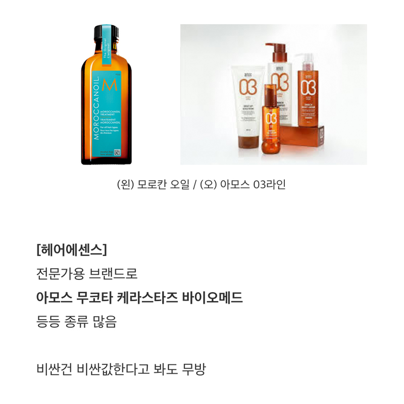 미용실에서 많이 쓰는 전문가용 제품들