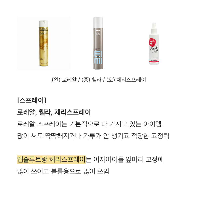 미용실에서 많이 쓰는 전문가용 제품들