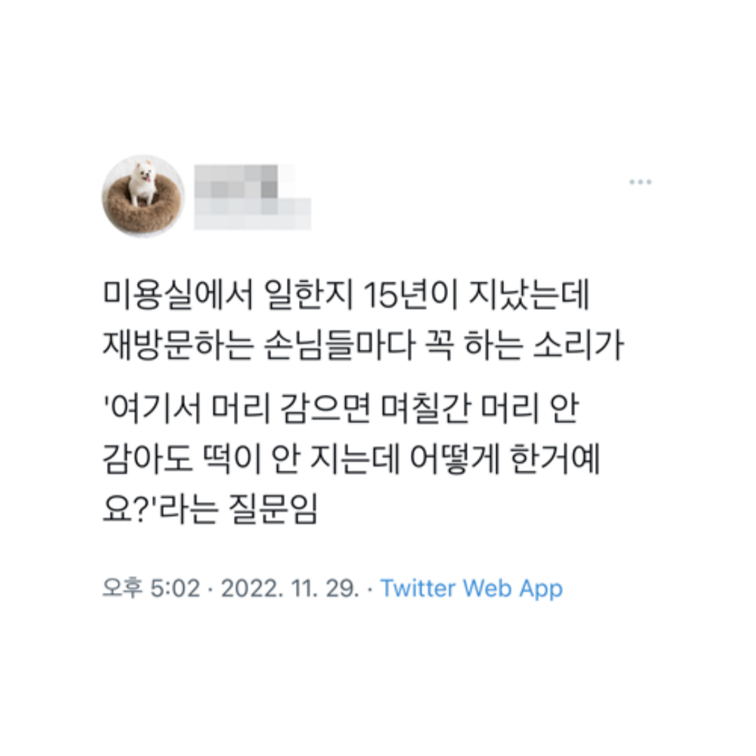 미용실에서 머리 감으면 떡 안지는 이유