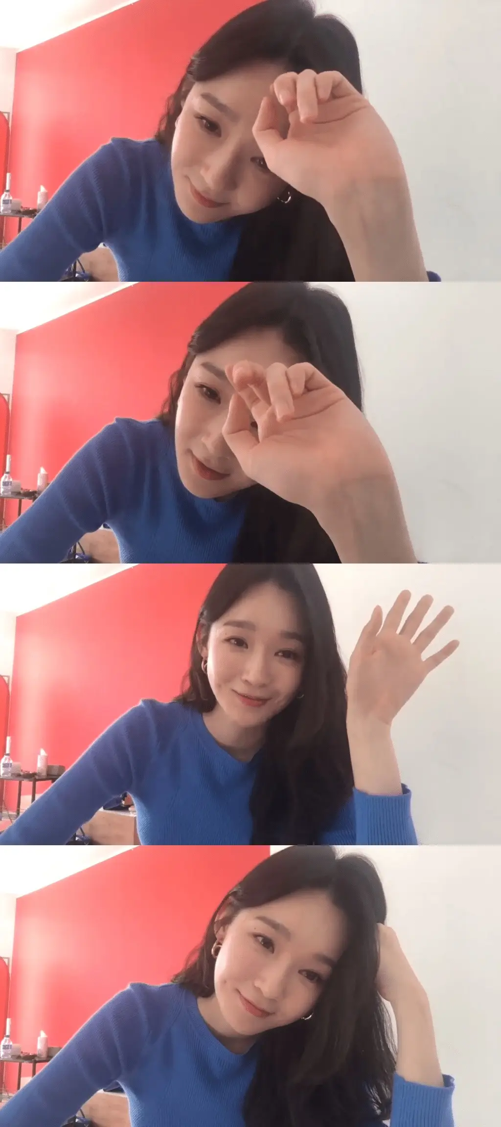 유튜브 라이브 중 욕설을 본 다비치 강민경 표정