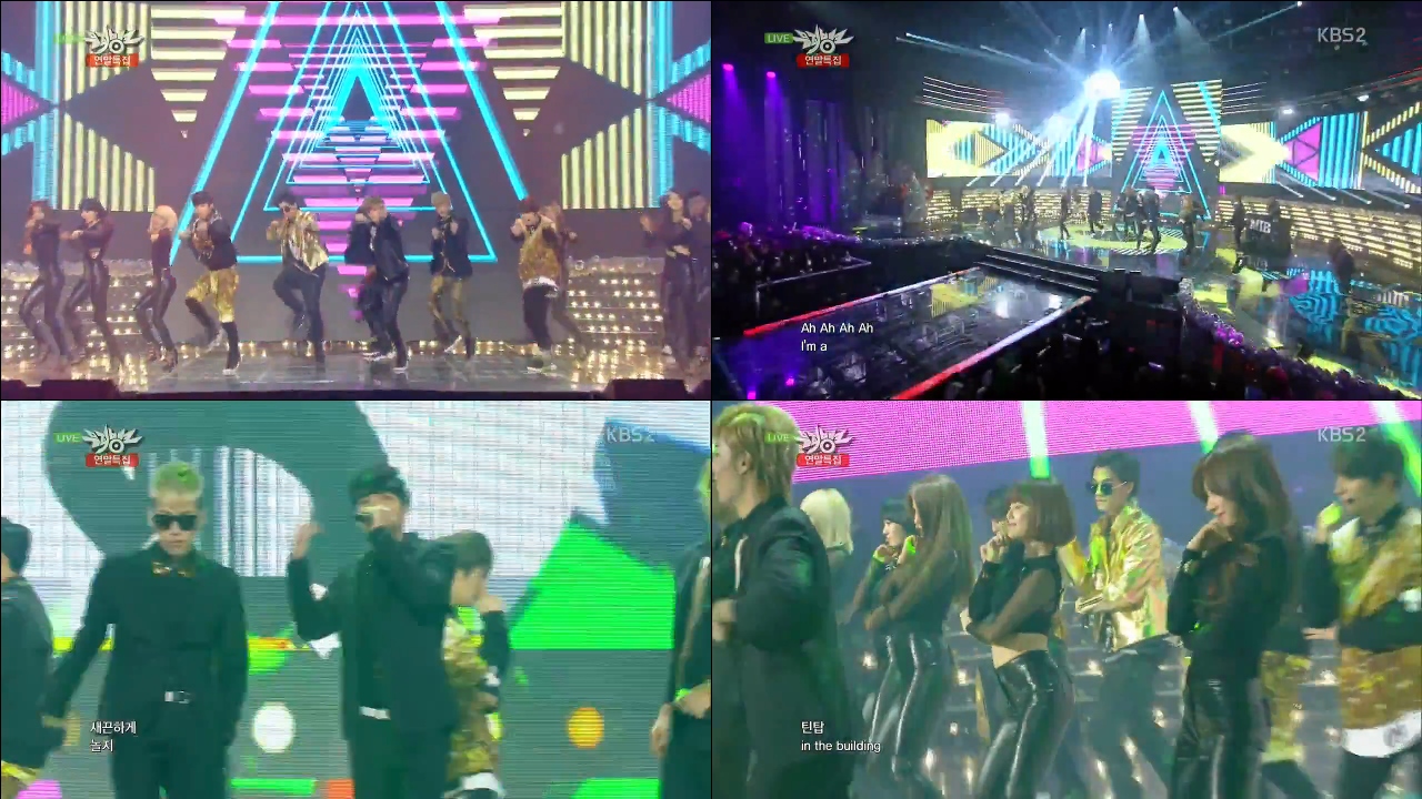 [131220 뮤뱅.연말특집] AOA&틴탑&M.I.B - 젠틀맨