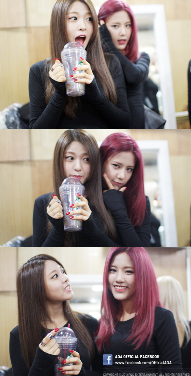 AOA 공식 페이스북 131024 업뎃 - 초콜렛 설현 vs 버건디 혜정