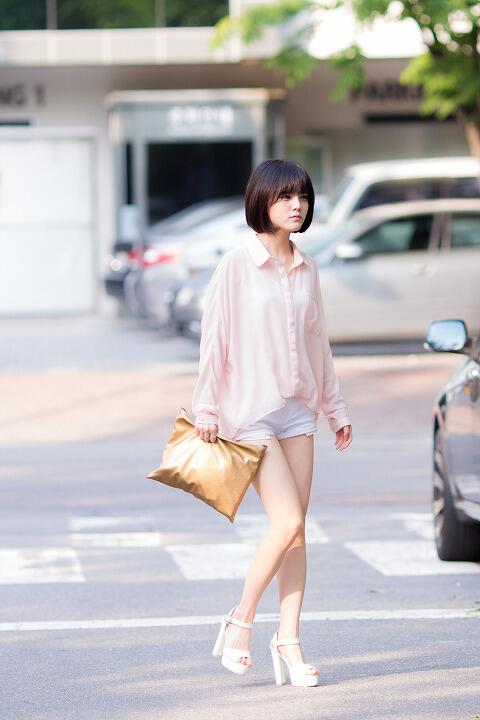 140518 AOA 지민 1대100 녹화 출근길 직찍