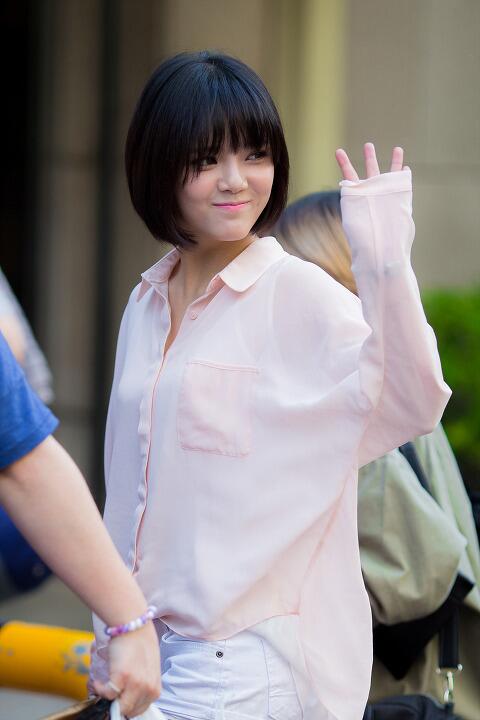 140518 AOA 지민 1대100 녹화 출근길 직찍