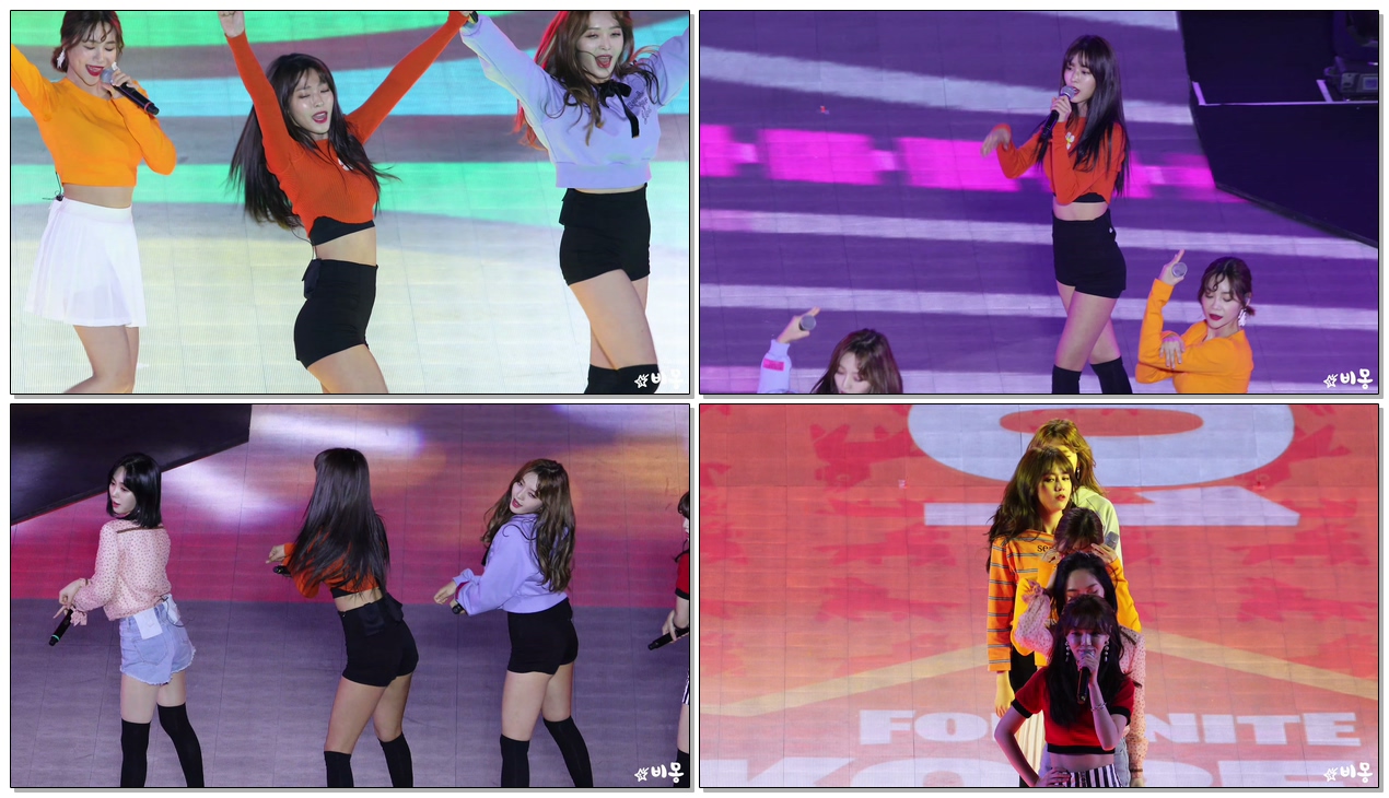 실신 직전까지 최선을 다하는 설현 SeolHyun Full ver. AOA (빙글뱅글+익스큐즈미+사뿐사뿐+심쿵해) [포트나이트오픈행사 181215]