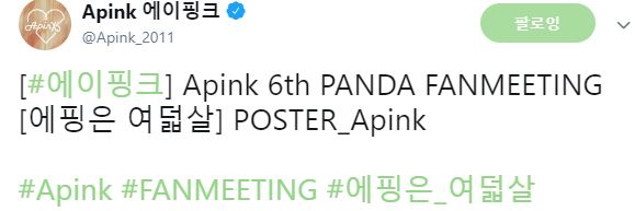 에이핑크 팬미팅 포스터