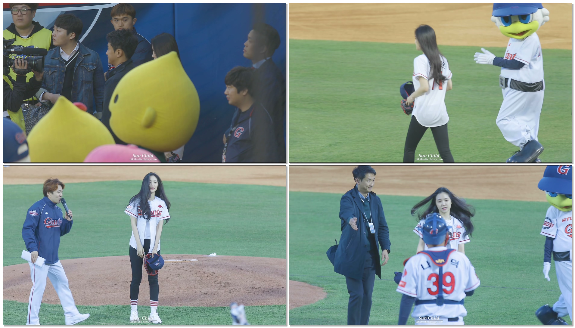 [4k] 180330 에이핑크(Apink) 손나은 시구 직캠 @ 사직구장 롯데 vs NC경기