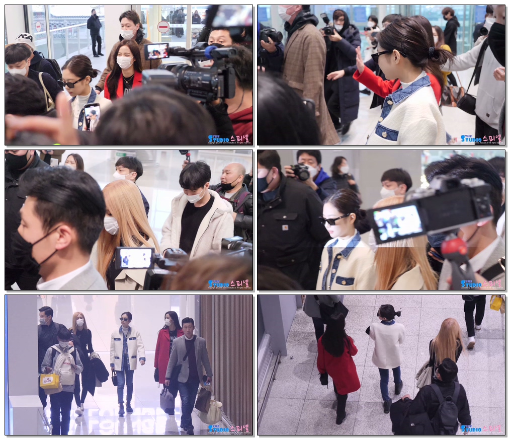 #JISOO #JENNIE #ROSE 200221 블랙핑크 지수 제니 로제 출국 BLACKPINK JISOO JENNIE ROSE ICN Airport Departure