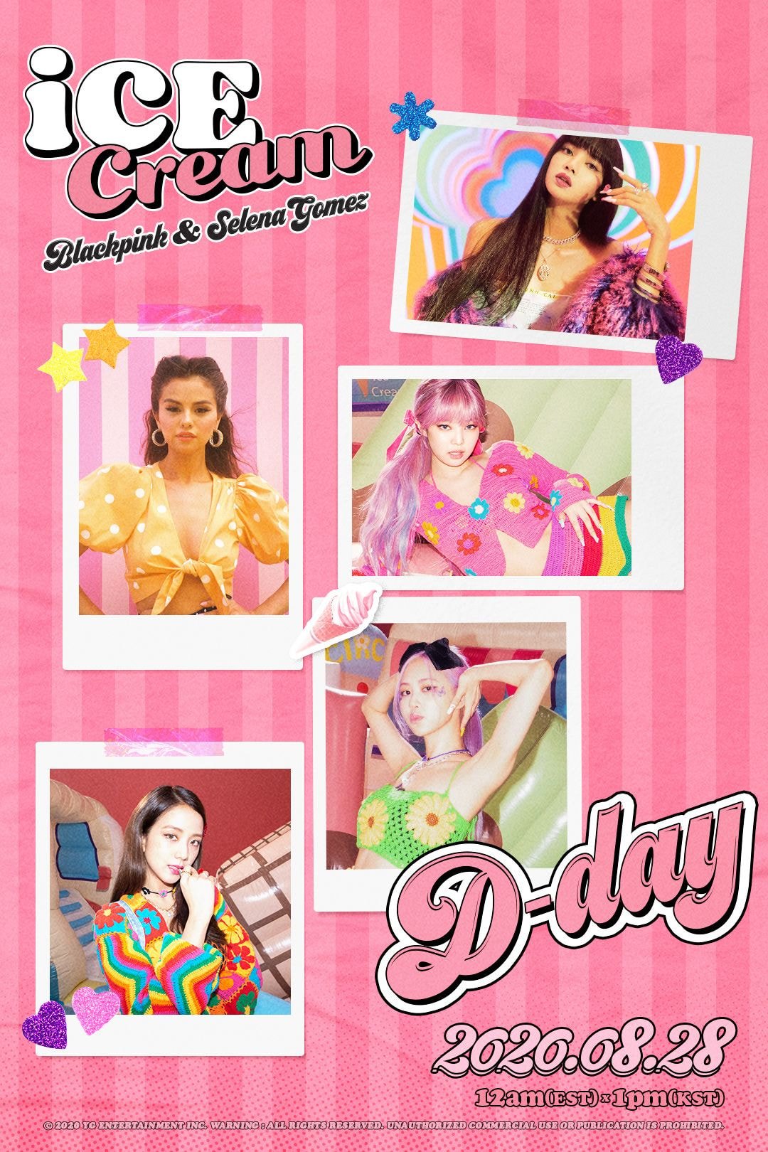 블랙핑크 X 셀레나 고메즈 ‘Ice Cream' D-day 포스터