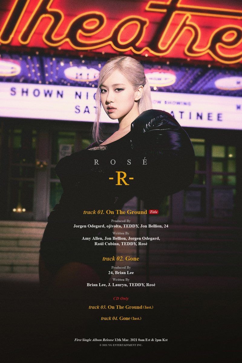 블랙핑크 로제 솔로 싱글앨범 트랙리스트 포스터