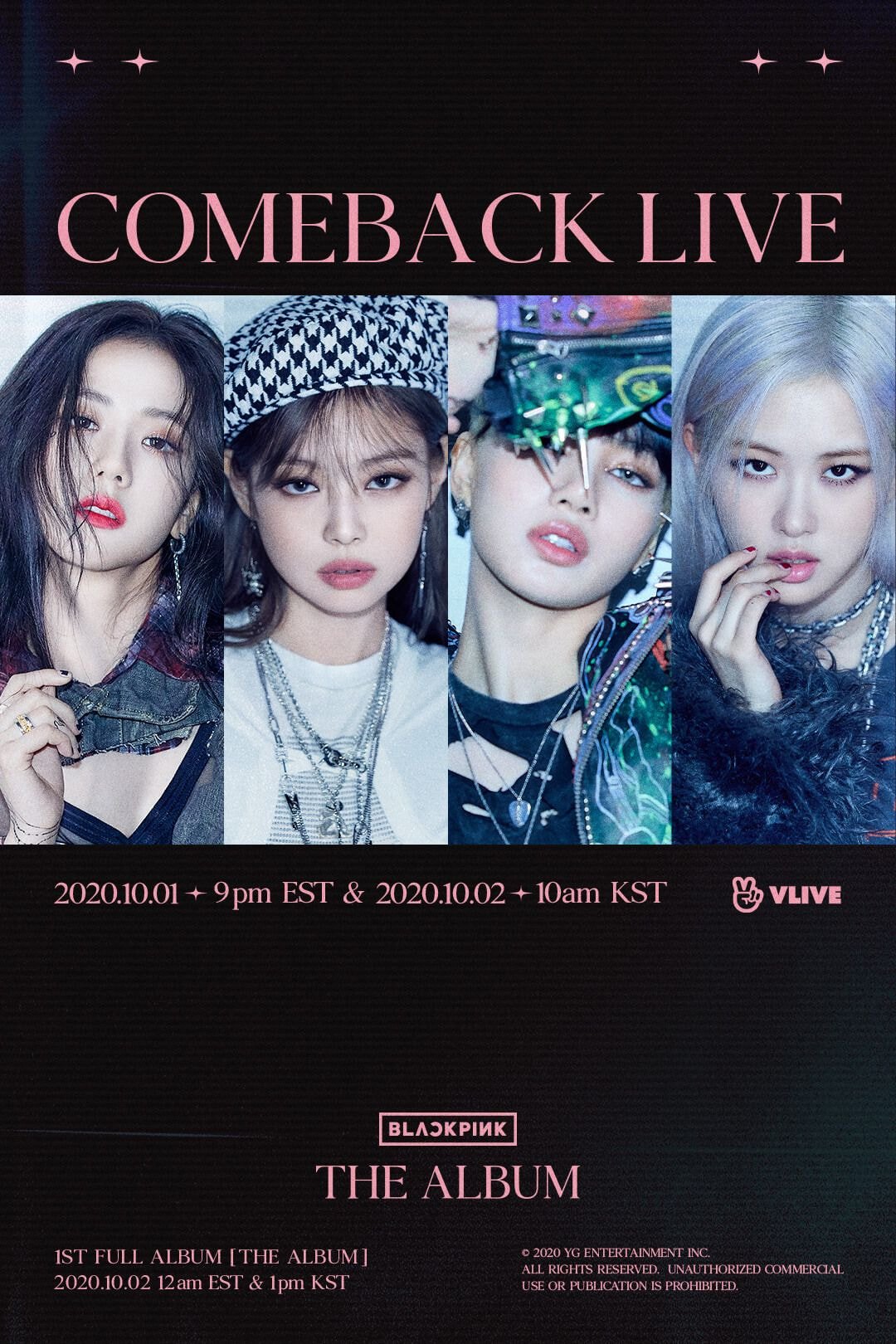 블랙핑크(BLACKPINK) - 정규 1집 ‘THE ALBUM’ COMEBACK LIVE 포스터