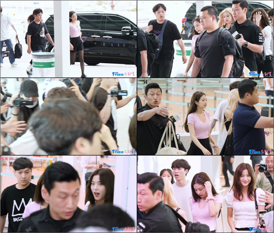 190711 #블랙핑크 (#BLACKPINK) [#제니 #지수 #로제] 방콕 콘서트 공항 출국 #직캠 ICN Airport Departure