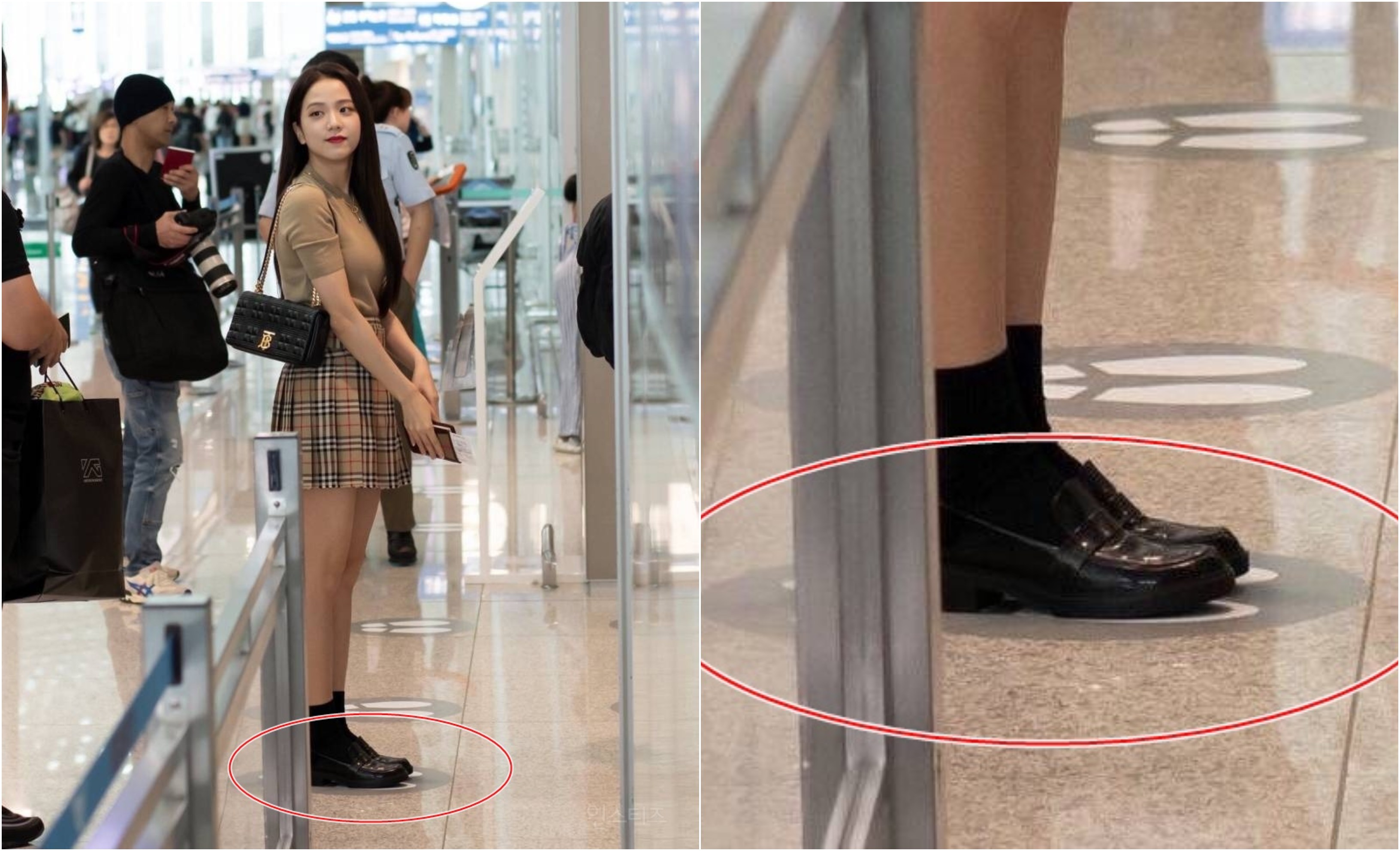 대기선 칼같이 지키는 #블랙핑크 #지수 (런던 버버리 패션위크 참석차 출국)