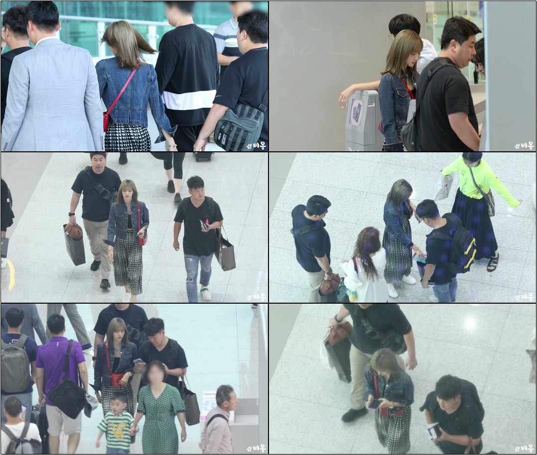 190830 블랙핑크(BLACKPINK) 리사(Lisa) 출국 Departure (팬에게 받은 선물 챙기는 리사) [인천공항] 직캠