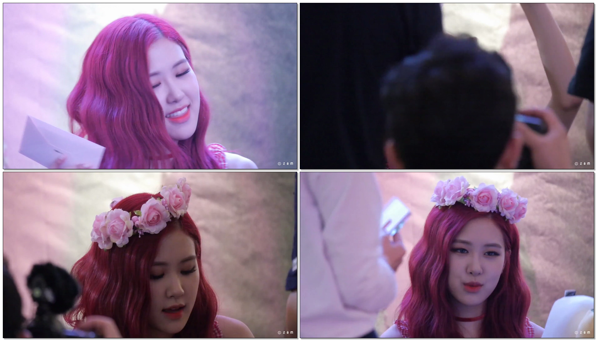 꽃화관 쓴 블랙핑크 로제 (블랙핑크팬사인회)