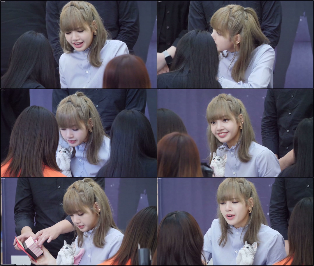 190630 #블랙핑크 (#BLACKPINK) 리오(Rio)닮은 고양이 선물받아 감동 [#리사] #LISA #직캠 #Fancam (영등포 팬사인회)