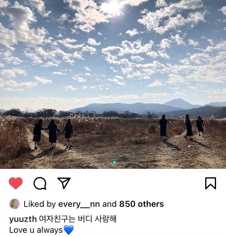 동시에 올라온 여자친구 멤버들 인스타그램