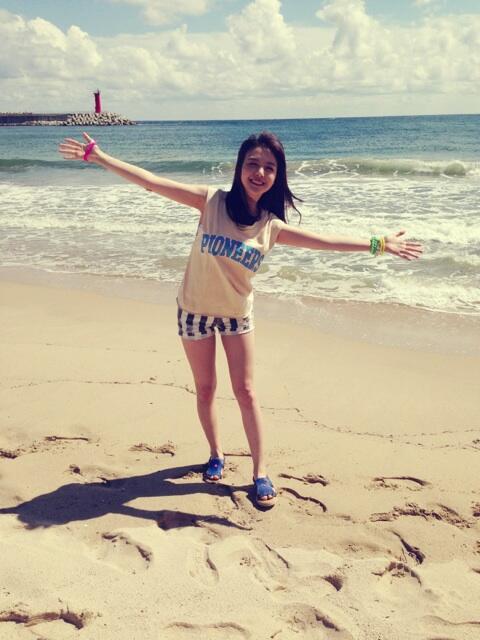 130905 걸스데이 민아 트위터 - 이제라도 바다를 다녀왔다!!!!! 히히히히