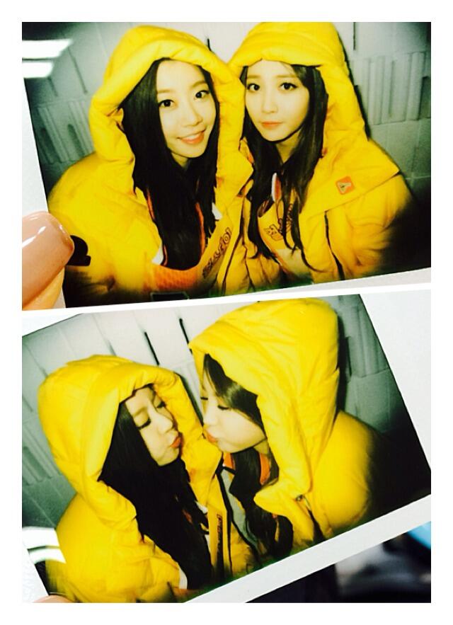 걸스데이 소진 140114 트위터 - 어제 유라랑 아육대 촬영때:)