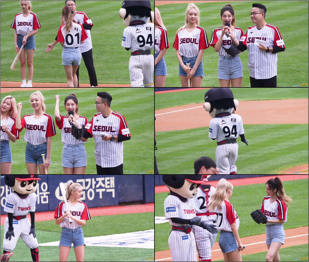 190908 시구 시타하는 #예지 #유나 #YEJI #YUNA #있지 #ITZY #직캠 @잠실 야구장