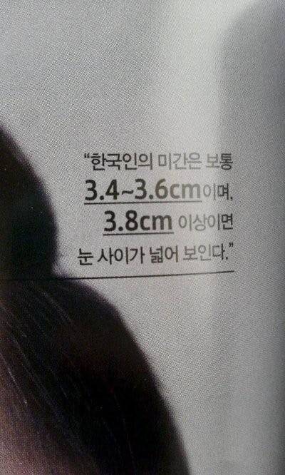 한국인 평균 눈 크기