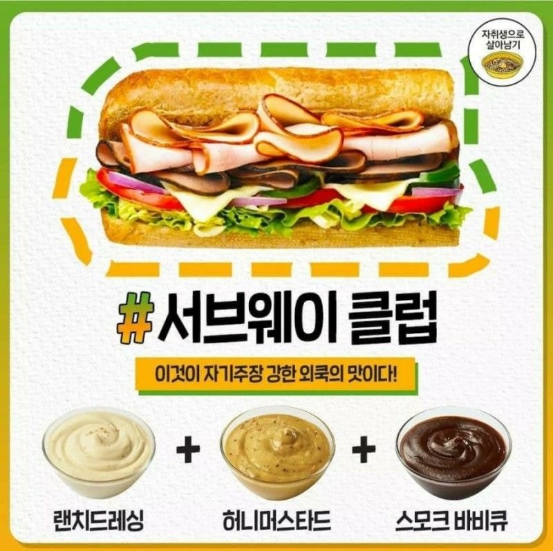 서브웨이 메뉴별 꿀조합 소스 정리