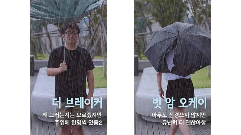 장마철 우산 쓰는 유형 정리