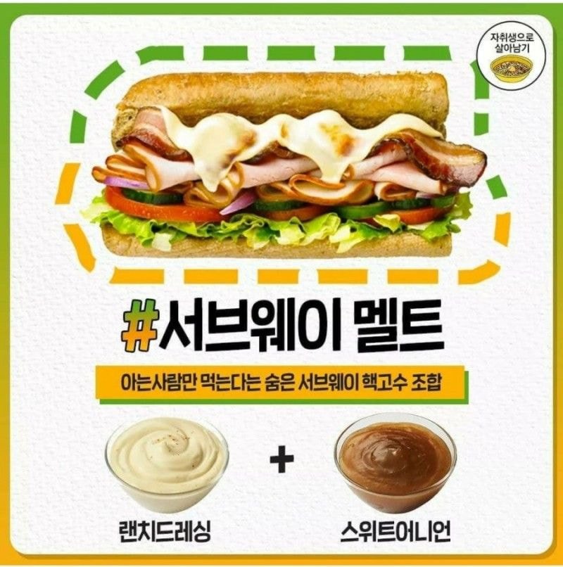 서브웨이 메뉴별 꿀조합 소스 정리