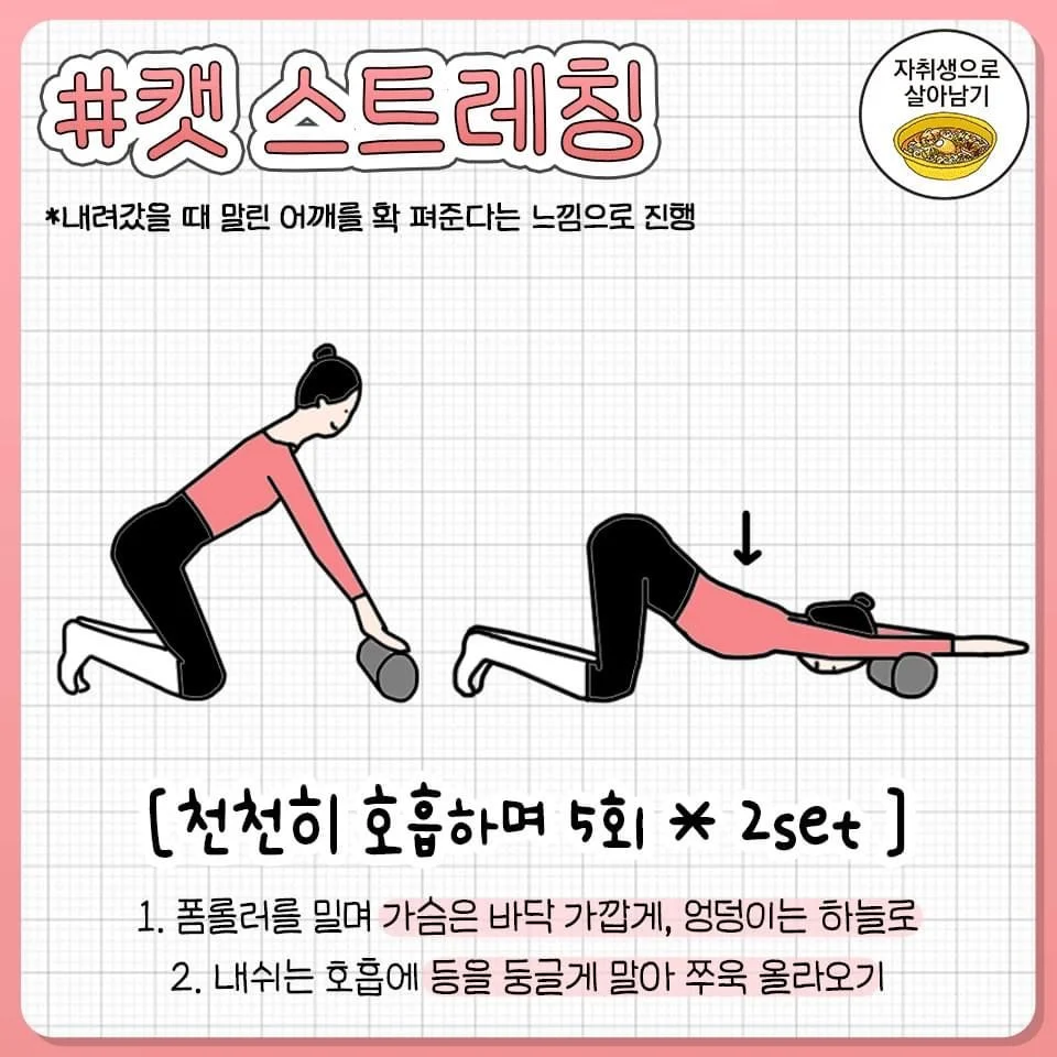 굽은어깨박살 폼롤러동작