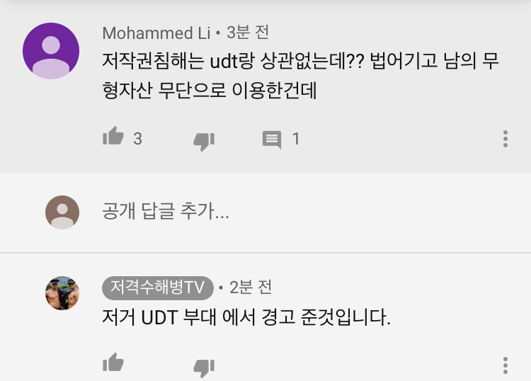 UDT대원들 비하한 유튜버