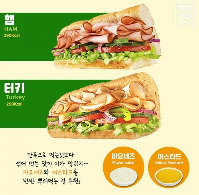 서브웨이 메뉴별 꿀조합 소스 정리