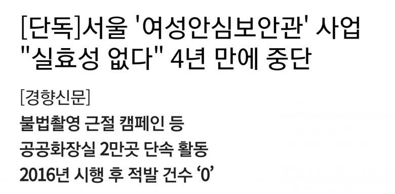 몰카 단속 사업 폐지