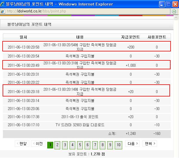 푸하하하 저 아돌 복권에 감동 먹었어요. ㅜ_ㅜ
