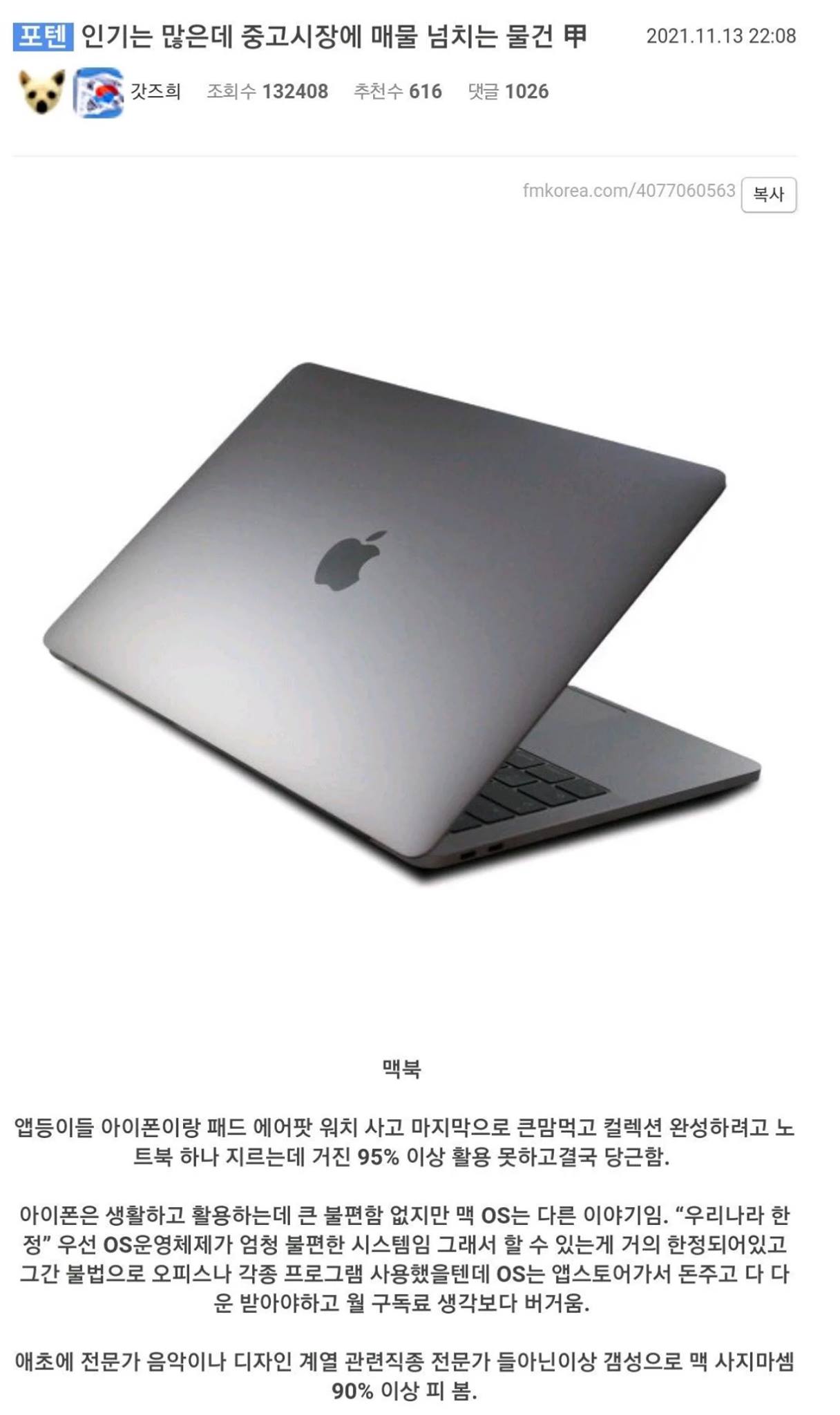 인기는 많은데 중고시장에 매물 넘치는 물건 甲...jpg