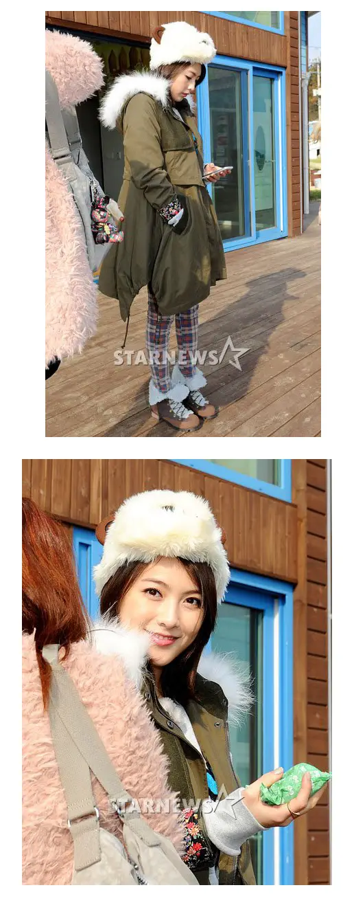 양모자 쓴 강지영 (청불 막방 촬영)