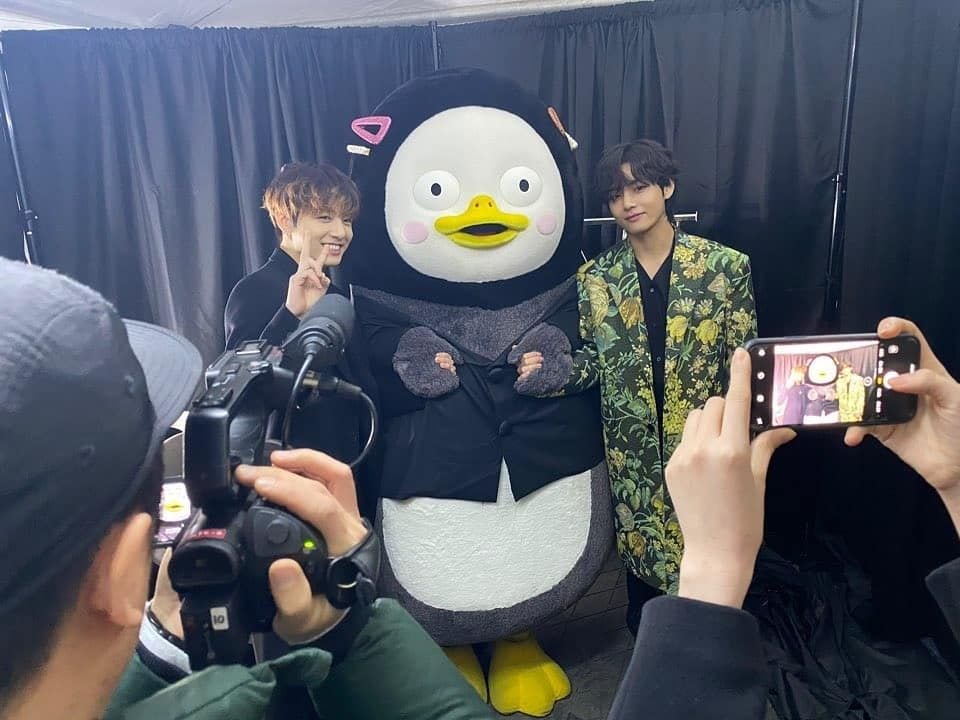 펭수 인스타에 올라온 #BTS 정국, 뷔 (방-하!)