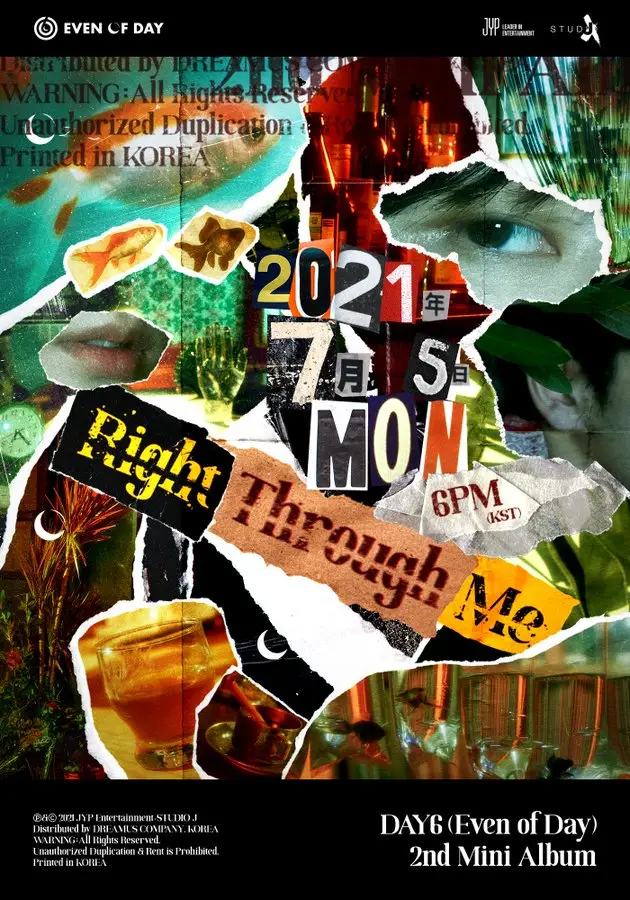 DAY6 (Even of Day) <Right Through Me> Poster Spoiler 2021.07.05 6PM (KST)