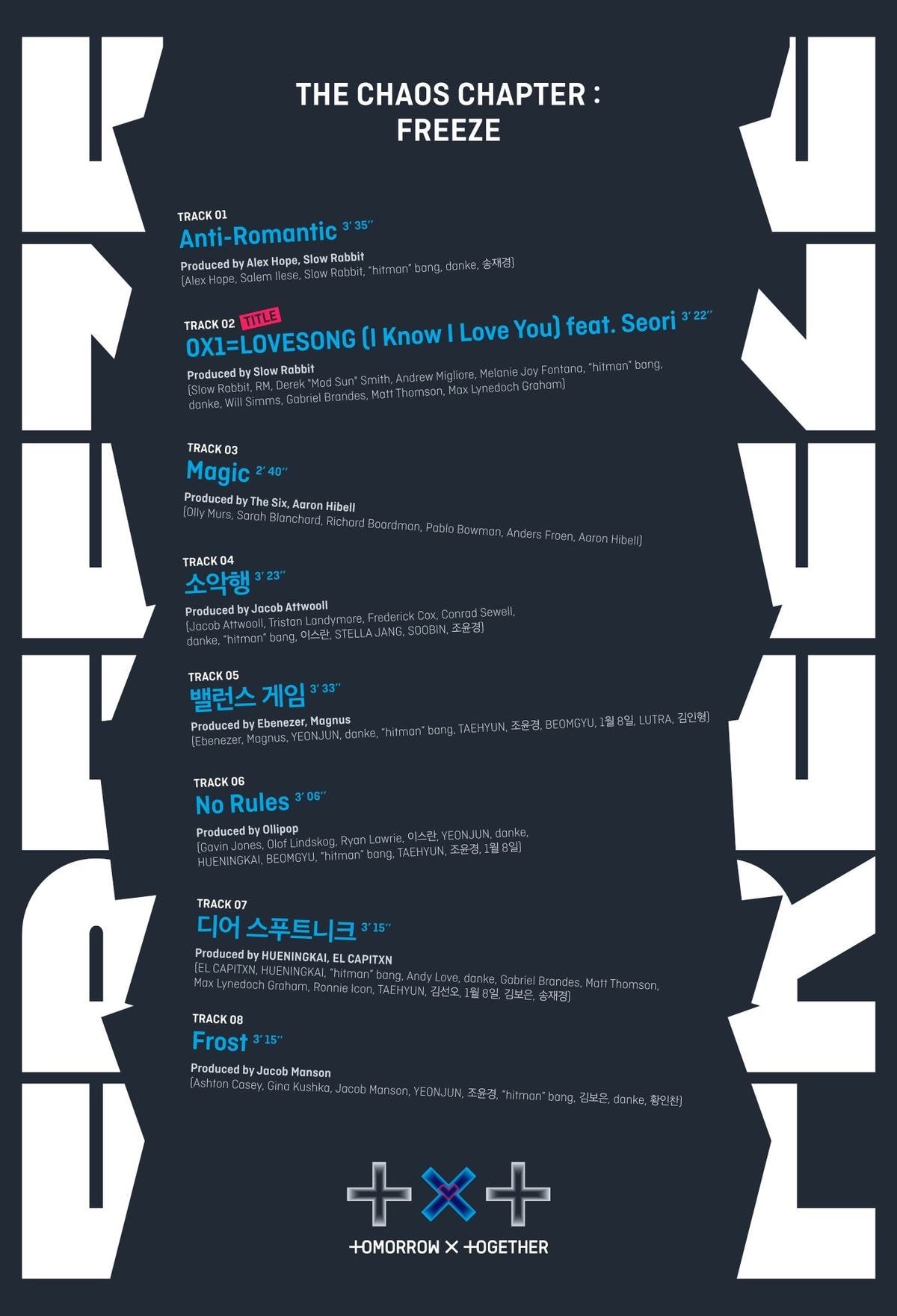 투모로우바이투게더 The Chaos Chapter: FREEZE - Tracklist