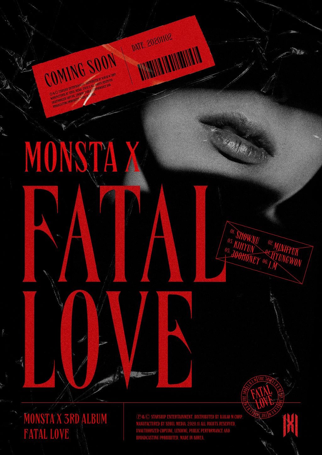 몬스타엑스 정규 3집 <FATAL LOVE> 컴백 이미지