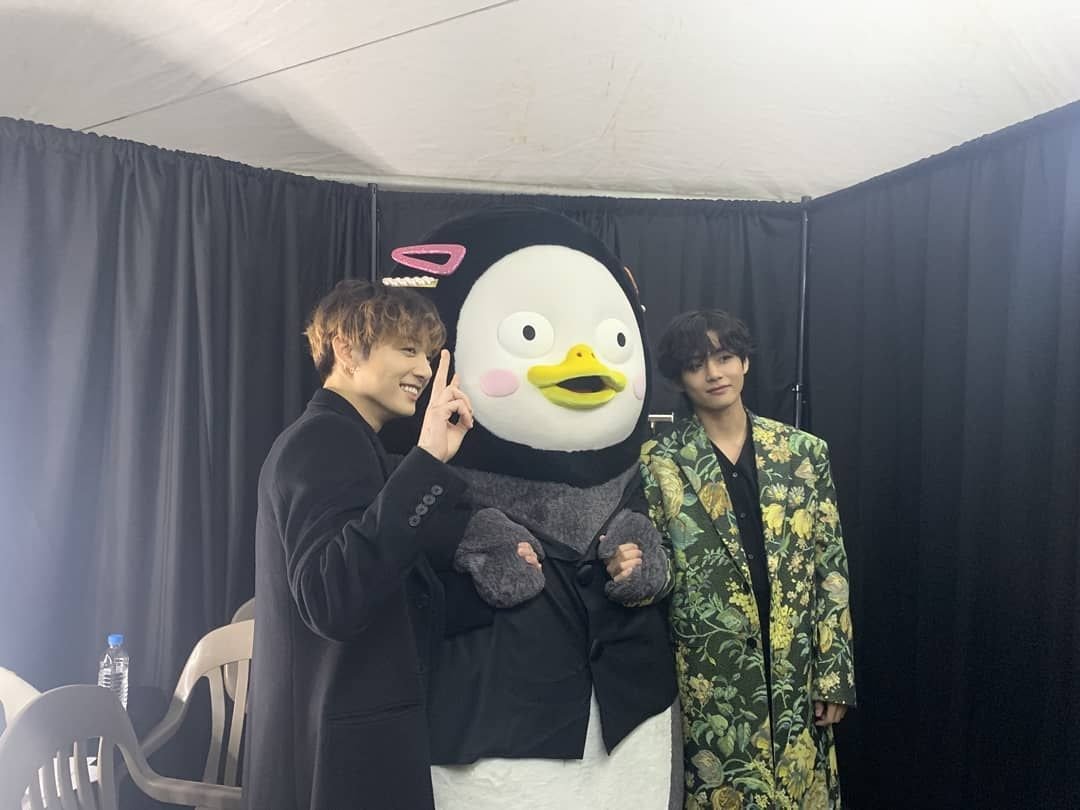 펭수 인스타에 올라온 #BTS 정국, 뷔 (방-하!)