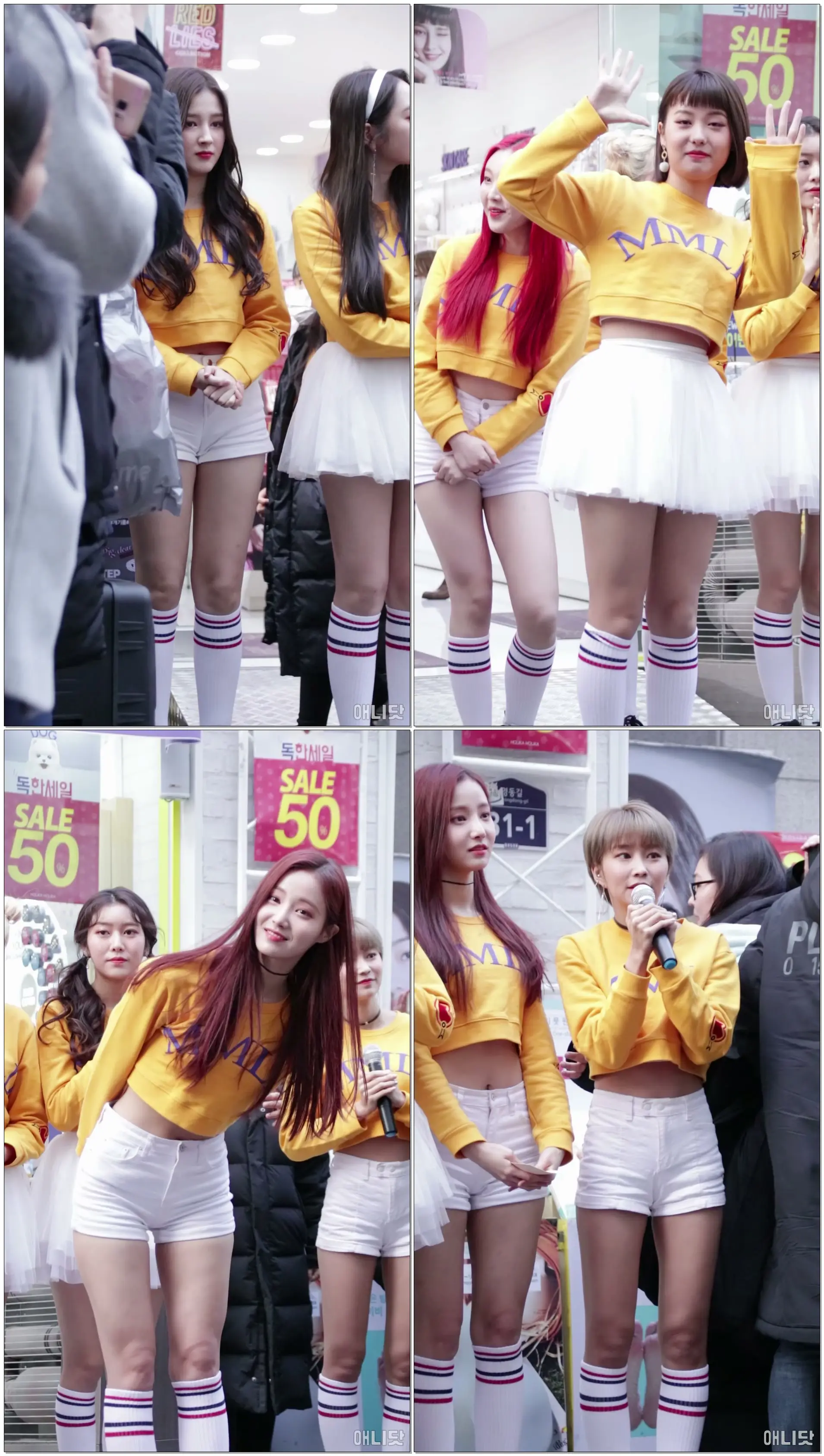 180121 모모랜드 (MOMOLAND) 직캠 - 명동 게릴라 헬게이트 오픈되어 취소 (명동 게릴라 공연) By 애니닷