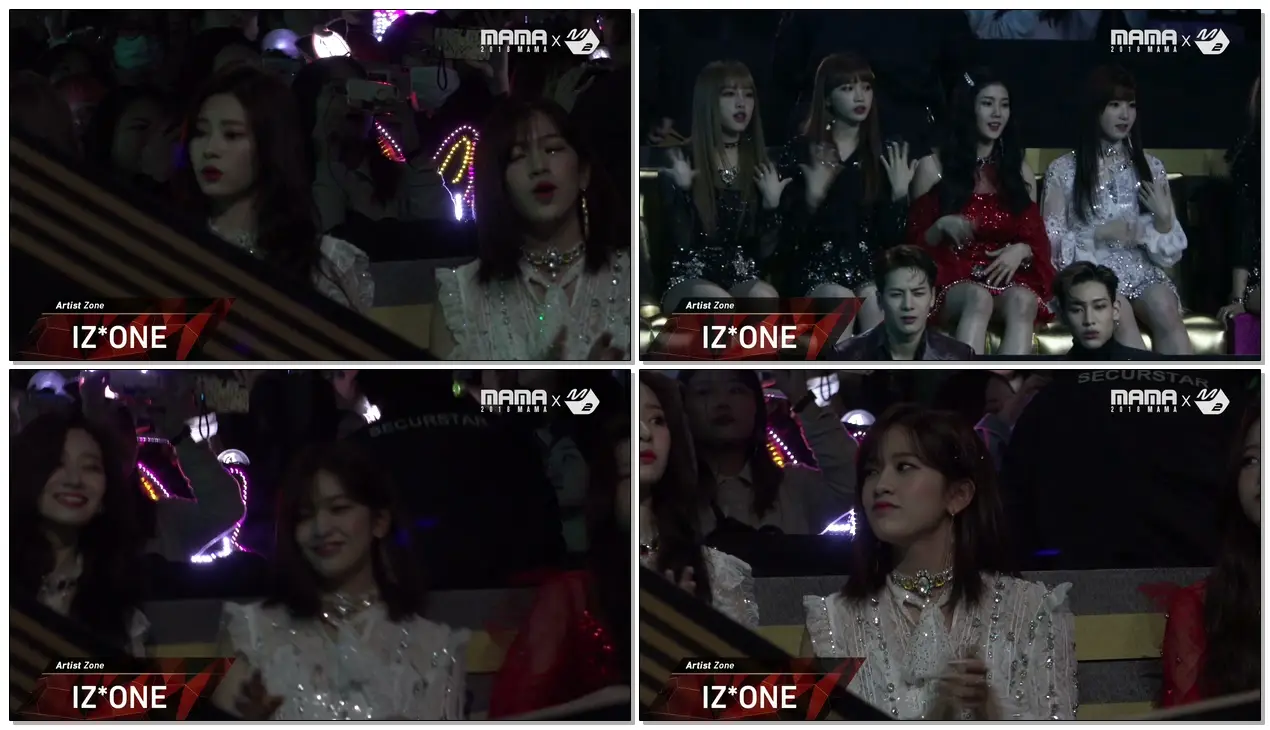 [2018MAMA x M2] 아이즈원(IZ*ONE) Reaction to 워너원(Wanna One)'s Performance in HONG KONG